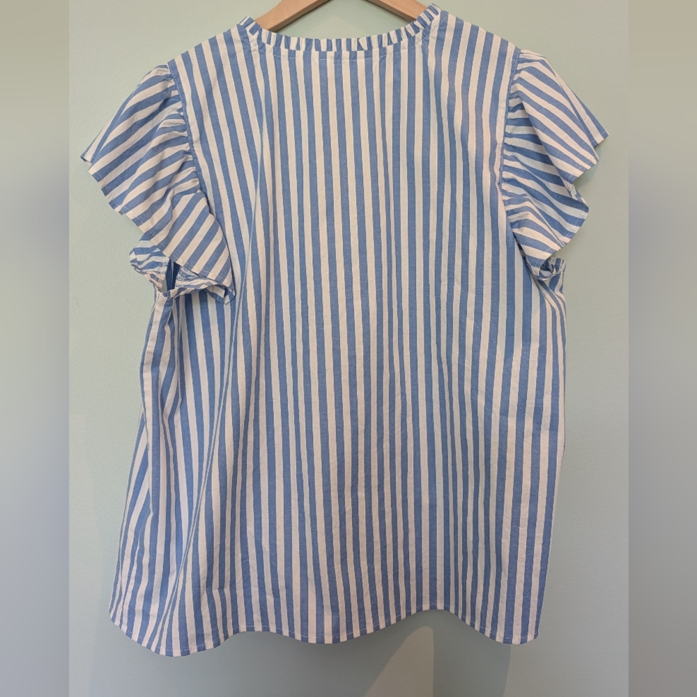 Candace Cameron Bure Blue and White Striped Top - Picture 6 of 6